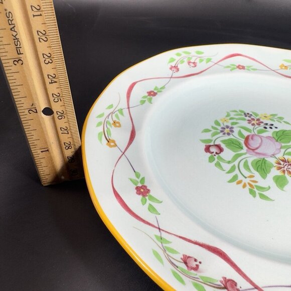 1950s Adams England Calyx Ware Ceramic 9in Dish Plate Set 4 Porcelain Floral VTG - Picture 5 of 15